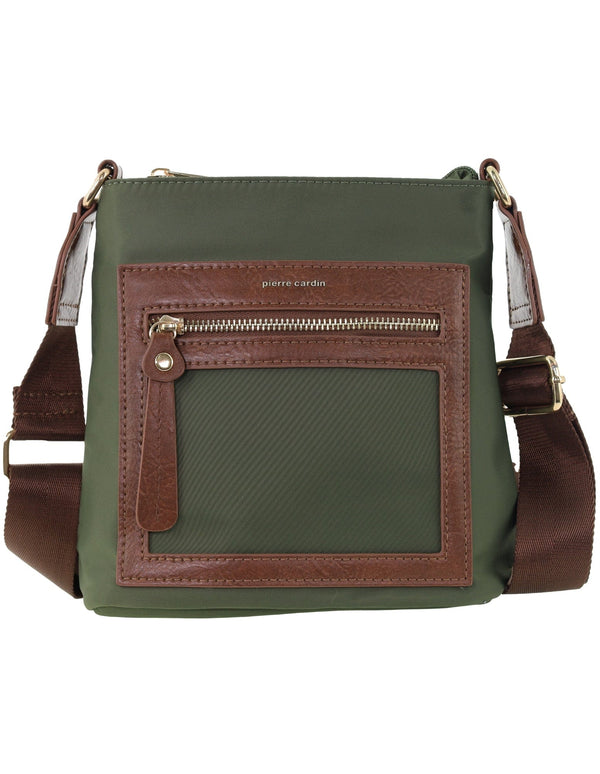 Pierre Cardin - PC4075 Two-Tone RFID Nylon Anti-Theft Bag - Olive Green