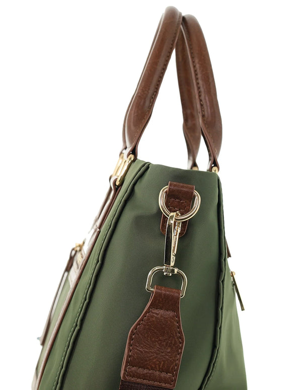 Pierre Cardin - PC4076 Two-Tone RFID Nylon Tote Bag - Olive Green