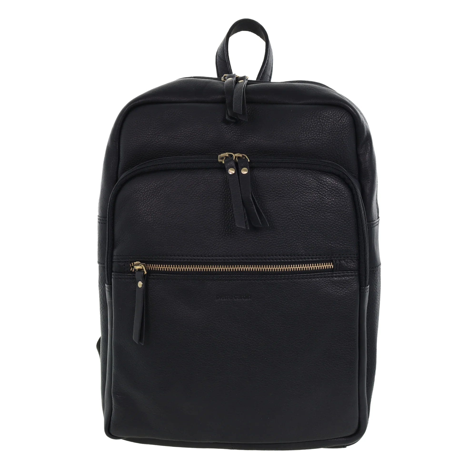 Pierre Cardin Burnished Leather Multi-Compartment Laptop Backpack PC3332 Black