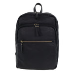 Pierre Cardin Burnished Leather Multi-Compartment Laptop Backpack PC3332 Black