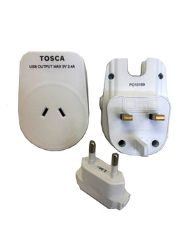 Tosca - TCA072 World Wide USB A+C port adaptor - White - 0