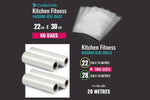 Kitchen Fitness - Vacuum Sealer Kit + 4 Canisters 20mt Rolls & 60 pre made bags -