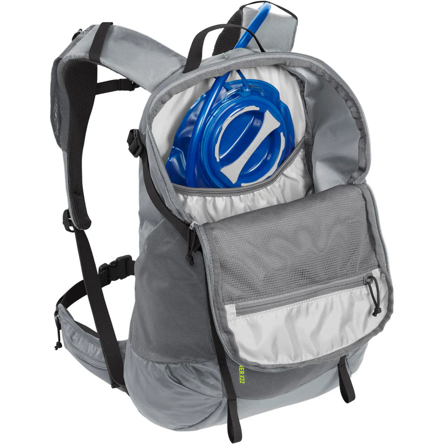 CamelBak - Rim Runner X22 2L Hydration Backpack 20L Pack - Grey Flannel/ Lime Punch