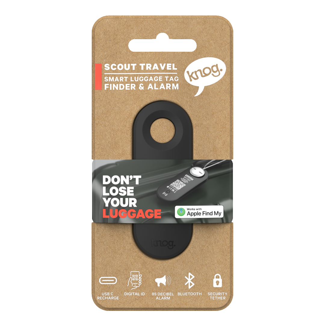 KNOG - Scout Travel Smart Luggage Tag with Tracker - Black