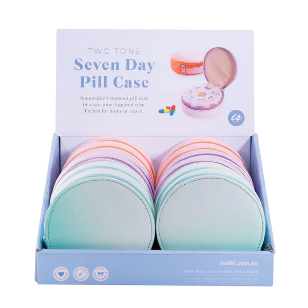 IS Gift - 7 day pill case 2 tone - Asst
