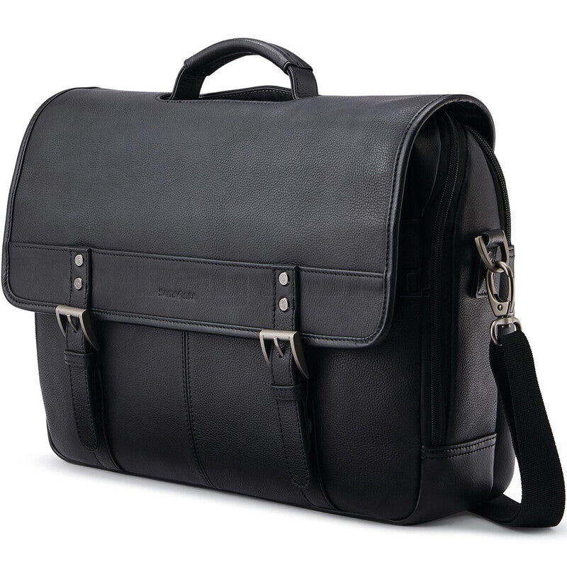 Samsonite Classic Leather Black 15.6in Flap over brief