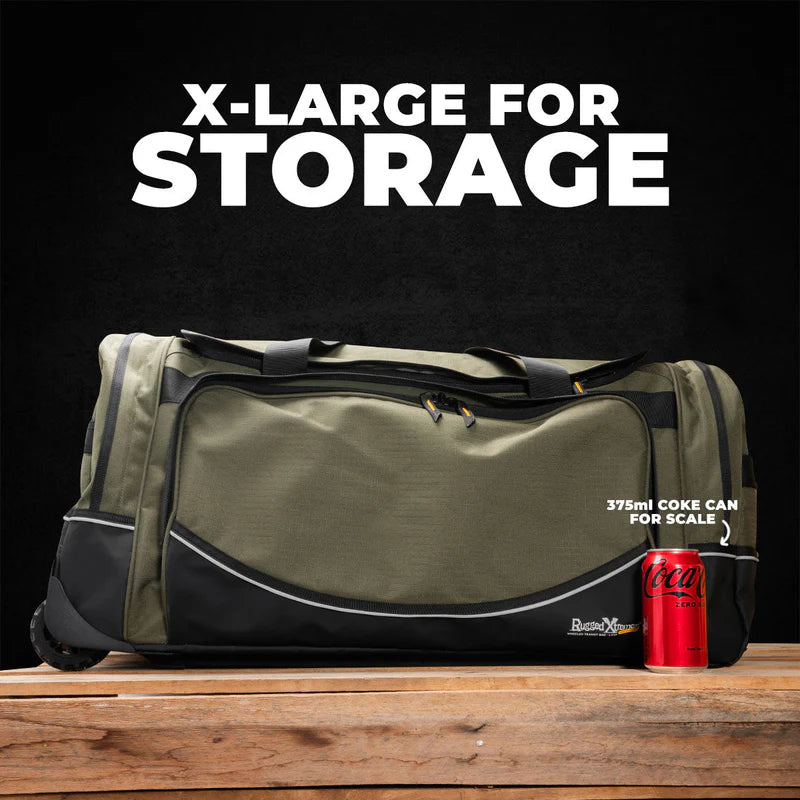 Rugged Xtreme - FIFO XL 110L Transit Wheel bag- Olive/Black