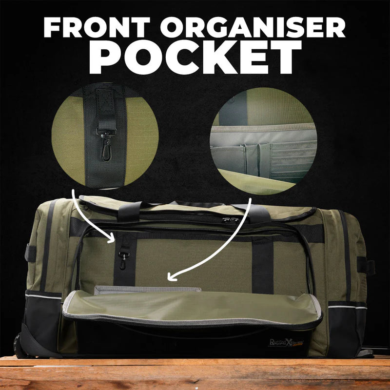 Rugged Xtreme - FIFO XL 110L Transit Wheel bag- Olive/Black