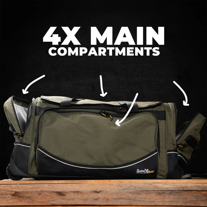 Rugged Xtreme - FIFO XL 110L Transit Wheel bag- Olive/Black