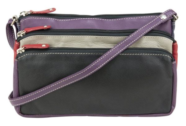 Franco Bonini - 12221 Leather Shoulder Bag - Black/Multi-1