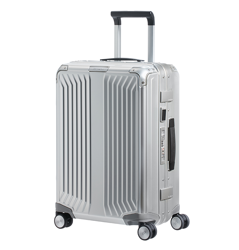 Samsonite - Lite Box ALU 55cm Small 4 Wheel Hard Suitcase - Aluminium