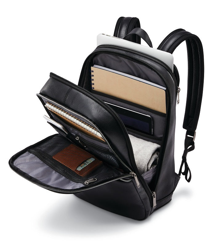 Samsonite - Classic Leather Slim Backpack - Black-5