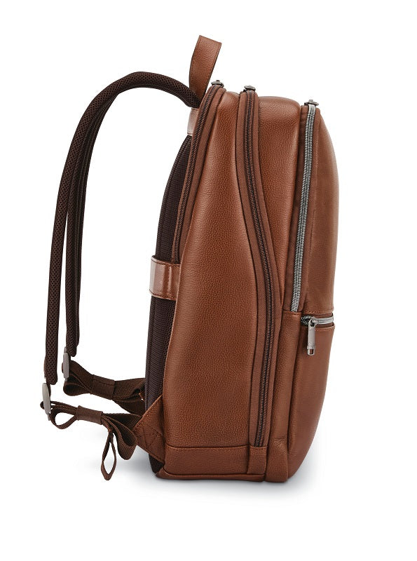 Samsonite - Classic Leather Slim Backpack - Cognac-2