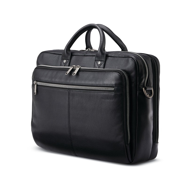 Samsonite - Classic Leather Top Loader Briefcase - Black