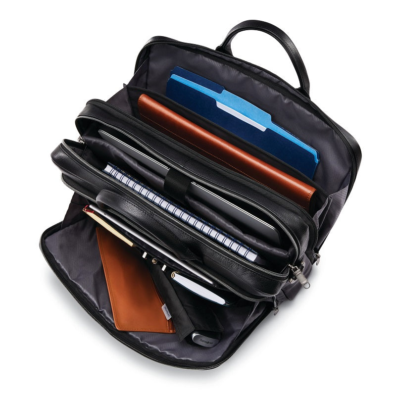 Samsonite - Classic Leather Top Loader Briefcase - Black-5