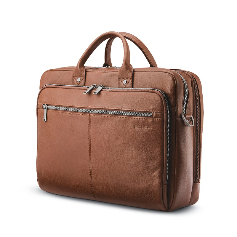 Samsonite - Classic Leather Top Loader Briefcase - Cognac