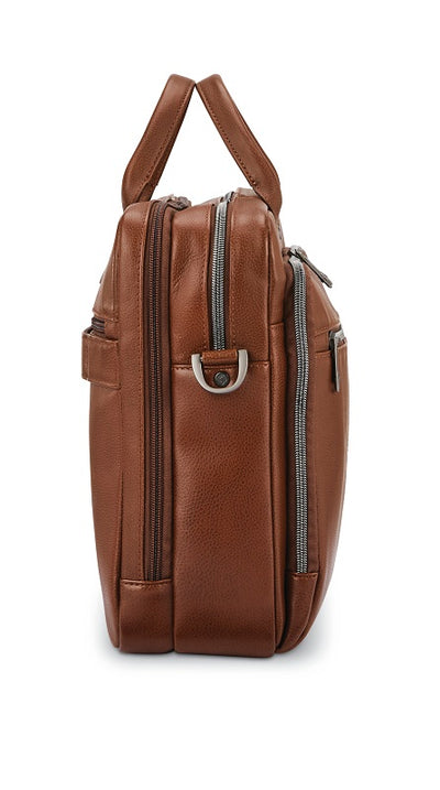 Samsonite - Classic Leather Top Loader Briefcase - Cognac - 0