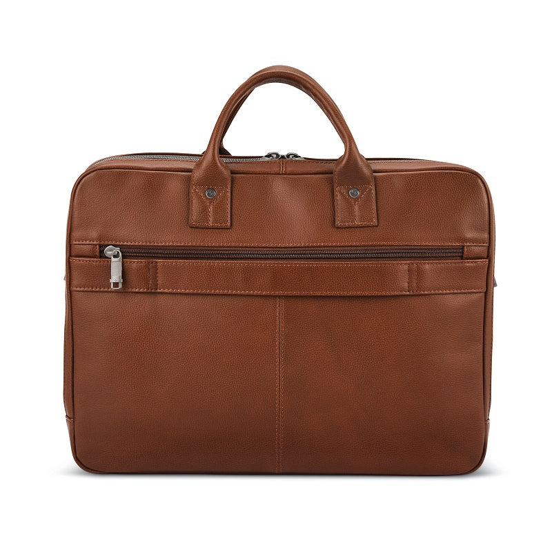 Samsonite - Classic Leather Top Loader Briefcase - Cognac – Bags To Go
