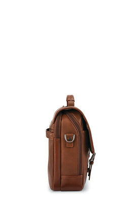 Samsonite Classic Leather Cognac 15.6in Flap over brief - 0