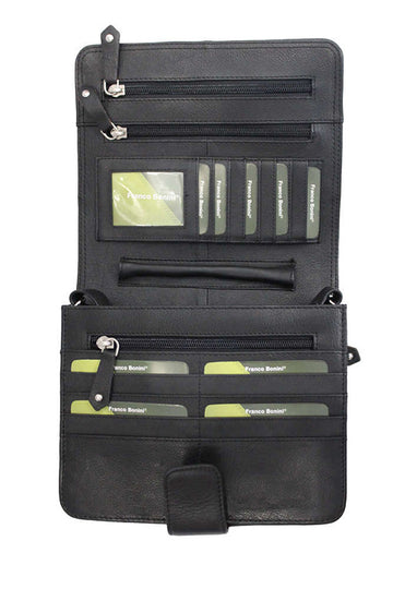 Franco Bonini - 1321 leather organised Handbag - Black - 0