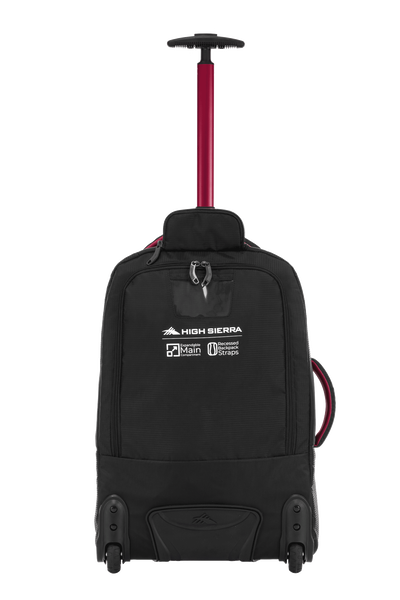 High Sierra - Composite V4 56cm Small RFID Wheeled Duffle With Backpack Straps - Black/Red