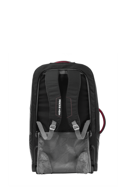 High Sierra - Composite V4 56cm Small RFID Wheeled Duffle With Backpack Straps - Black/Red