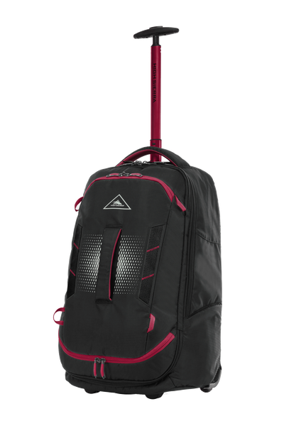 High Sierra - Composite V4 56cm Small RFID Wheeled Duffle With Backpack Straps - Black/Red