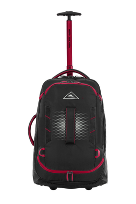High Sierra - Composite V4 56cm Small RFID Wheeled Duffle With Backpack Straps - Black/Red