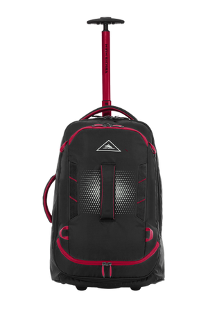 High Sierra - Composite V4 56cm Small RFID Wheeled Duffle With Backpack Straps - Black/Red