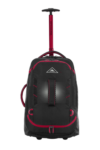 High Sierra - Composite V4 56cm Small RFID Wheeled Duffle With Backpack Straps - Black/Red