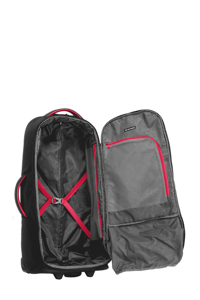 High Sierra - Composite V4 56cm Small RFID Wheeled Duffle With Backpack Straps - Black/Red