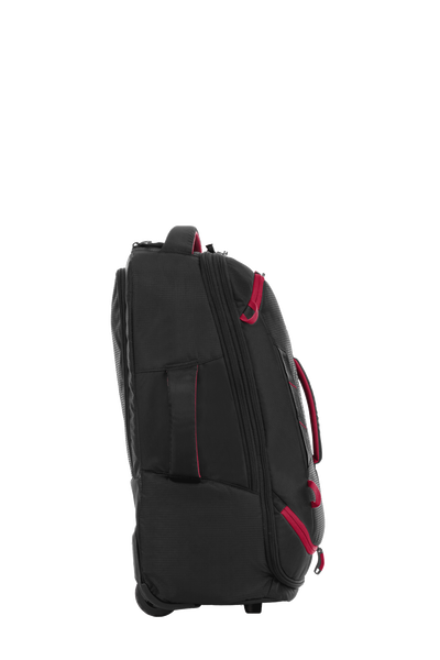 High Sierra - Composite V4 56cm Small RFID Wheeled Duffle With Backpack Straps - Black/Red-7