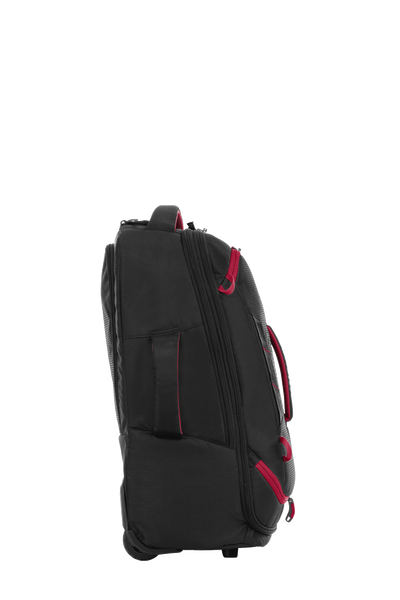 High Sierra - Composite V4 56cm Small RFID Wheeled Duffle With Backpack Straps - Black/Red