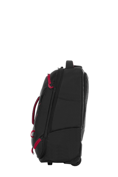 High Sierra - Composite V4 56cm Small RFID Wheeled Duffle With Backpack Straps - Black/Red