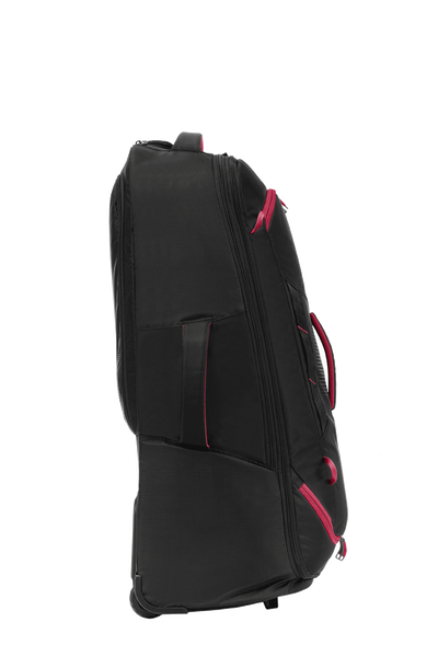 High Sierra - Composite V4 84cm Large RFID Wheeled Duffle With Backpack Straps - Black/Red