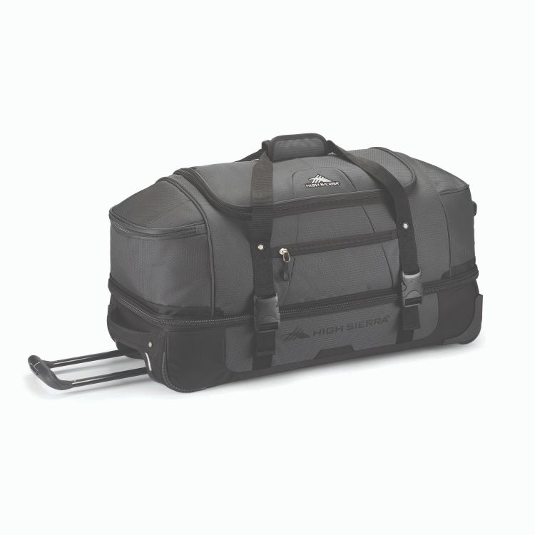 High Sierra - 71cm Fairlead drop bottom wheeled Duffle - Mercury/Black