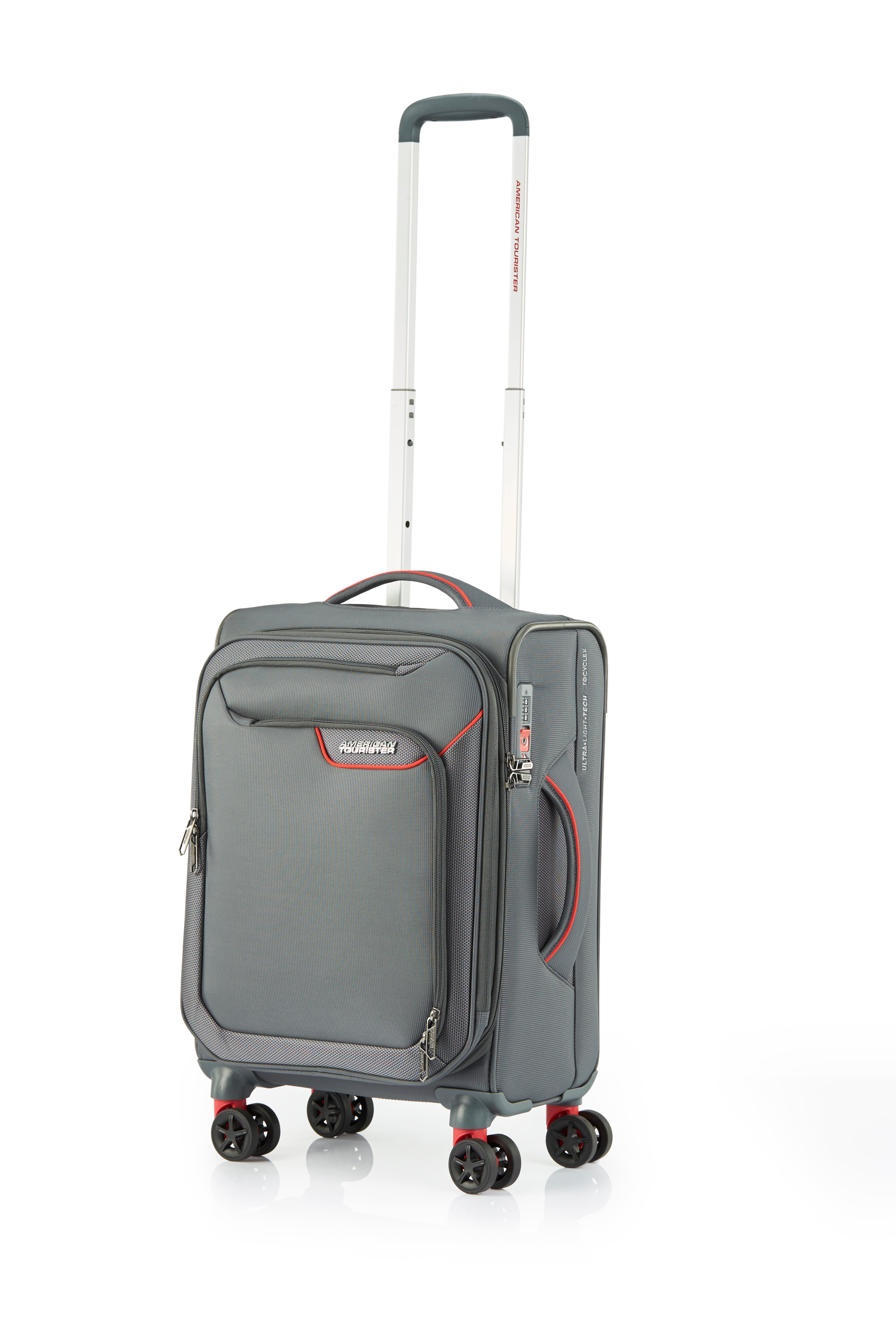 American Tourister - Applite ECO 55cm Small Suitcase - Grey/Red-1