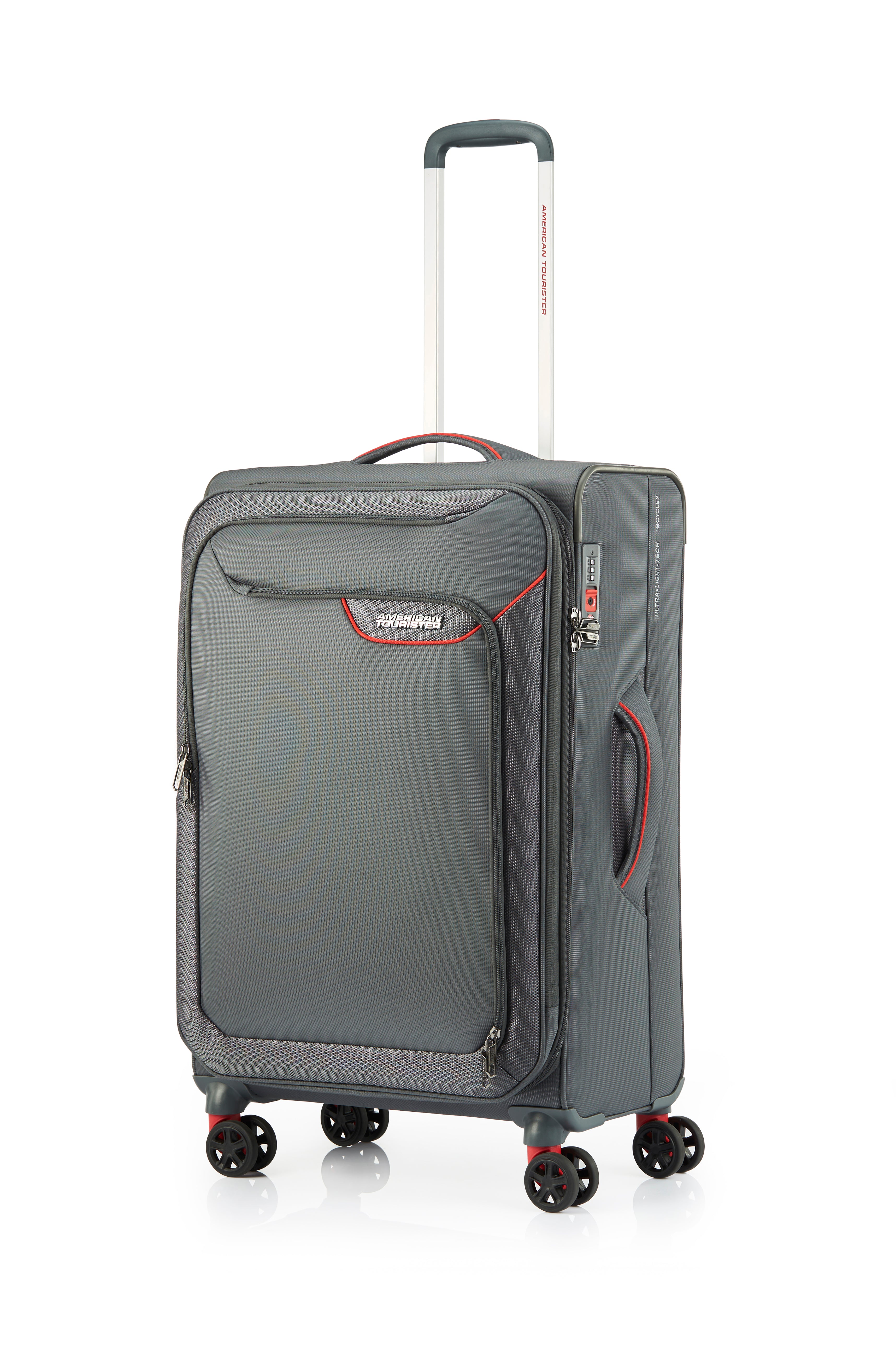 American Tourister - Applite ECO 71cm Medium Suitcase - Grey/Red-1