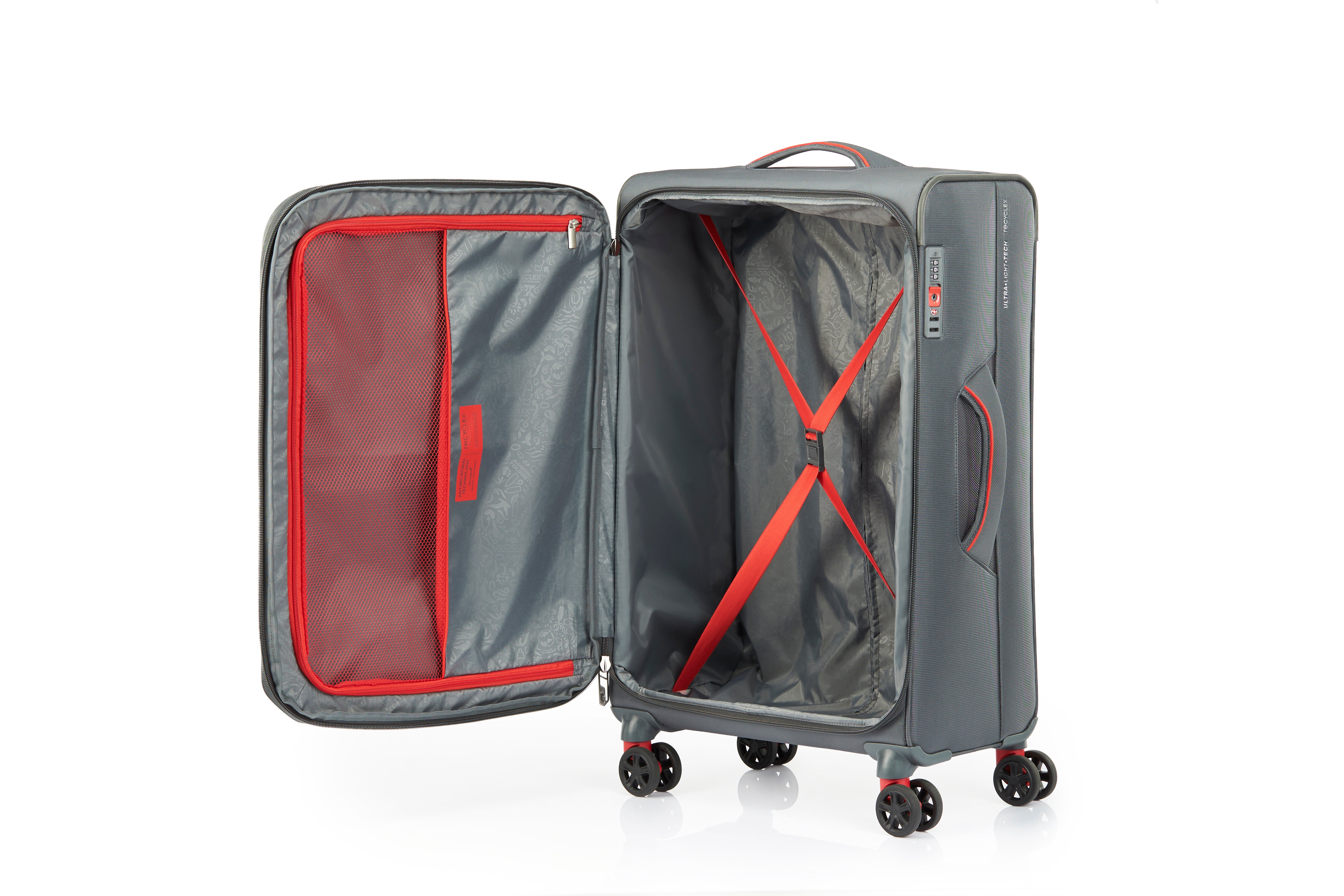 American Tourister - Applite ECO 71cm Medium Suitcase - Grey/Red-6