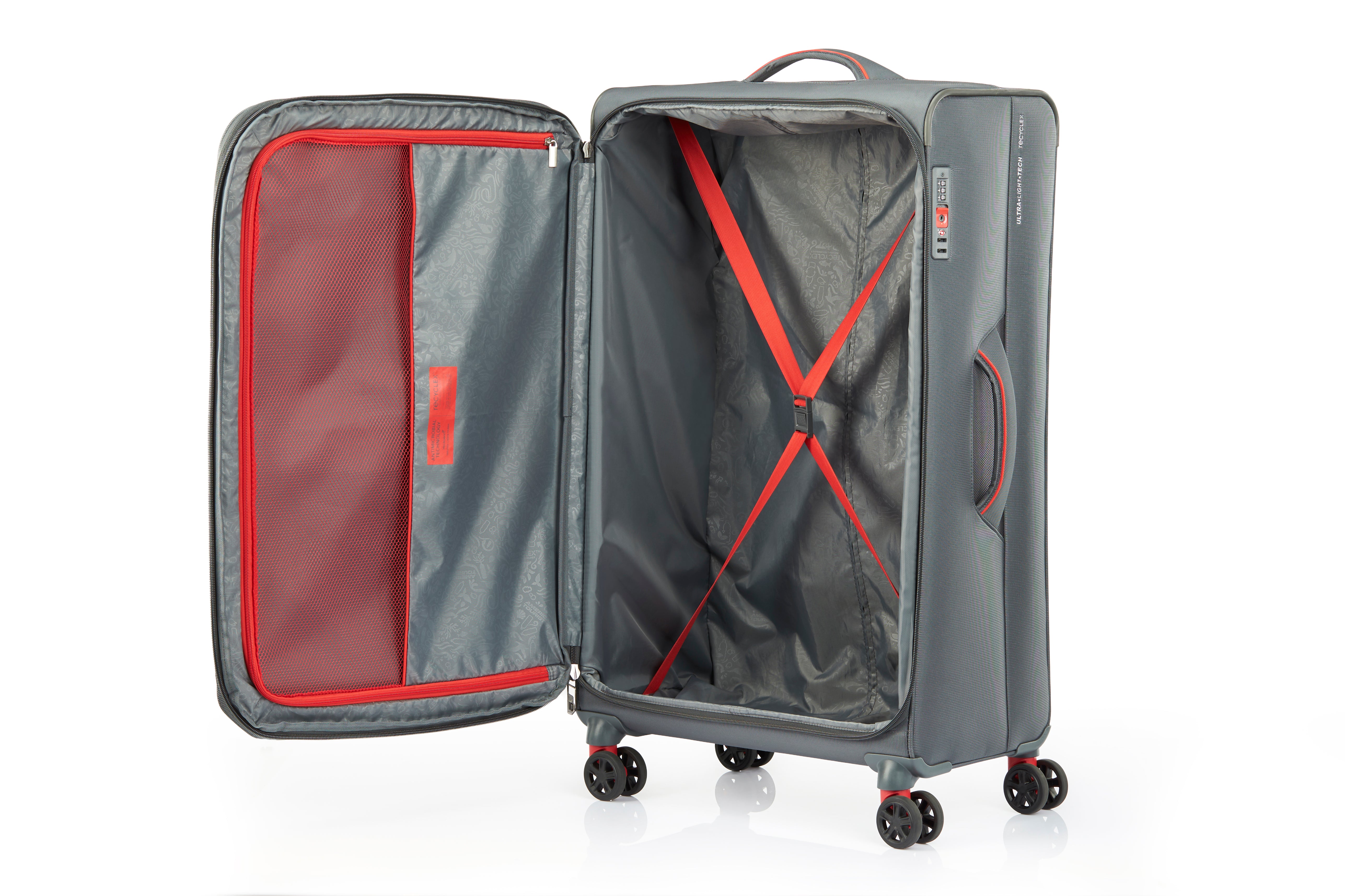 American Tourister - Applite ECO 82cm Large Suitcase - Grey/Red-6