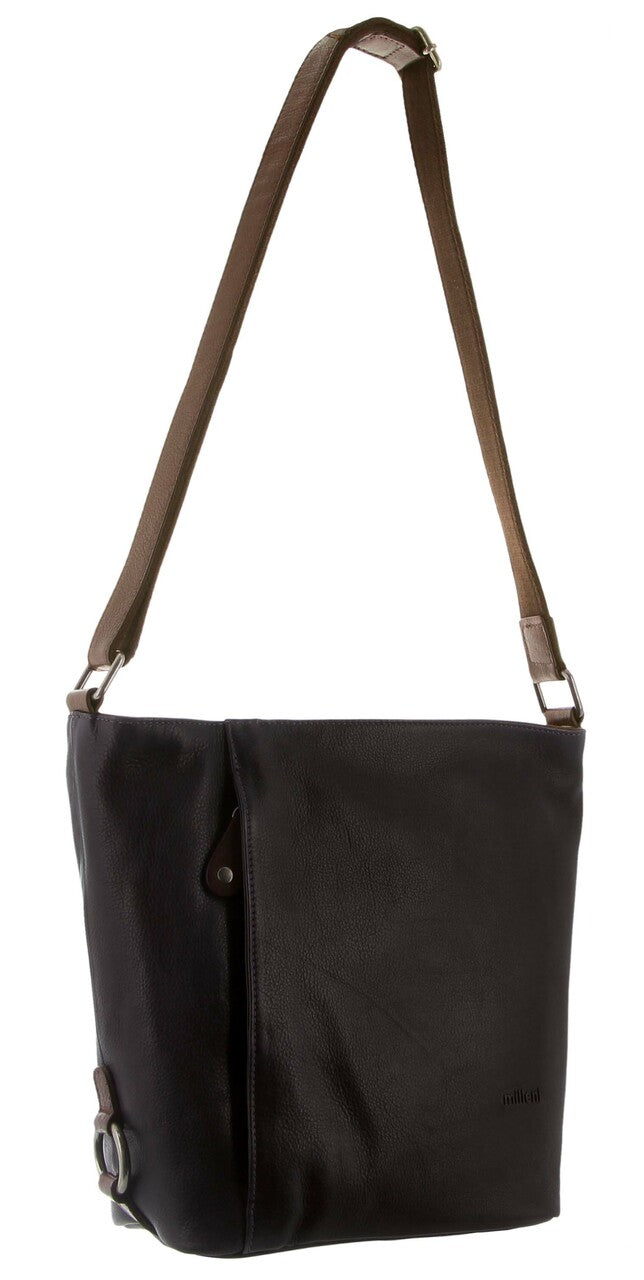 Milleni - NL9801 Leather Cross-Body - Black/Chestnut