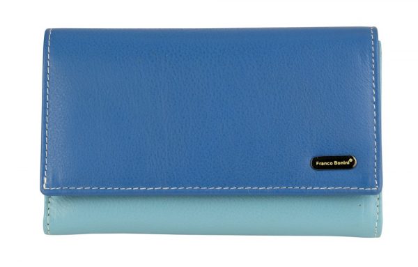 Franco Bonini - 16-012 11 card RFID leather wallet - Blue/Multi-1