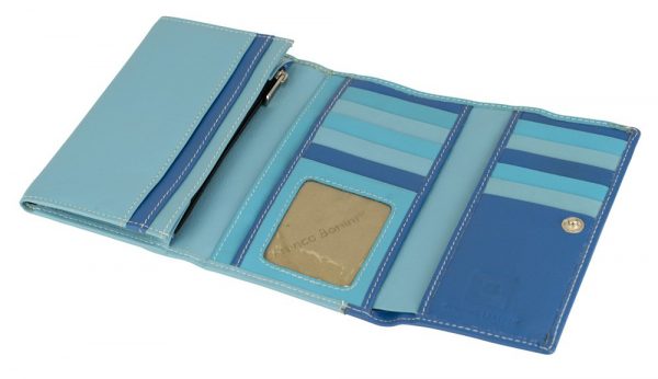Franco Bonini - 16-012 11 card RFID leather wallet - Blue/Multi-2