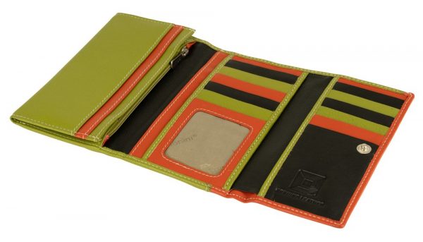 Franco Bonini - 16-012 11 card RFID leather wallet - Orange/Multi-2
