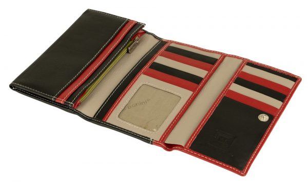 Franco Bonini - 16-012 11 card RFID leather wallet - Red/multi - 0