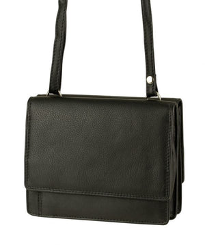 Franco Bonini 19-070 Black Leather 2 Sided Oraganiser Handbag