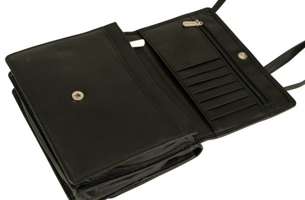 Franco Bonini - 19-070 Leather 2 sided Organiser Handbag - Black-3