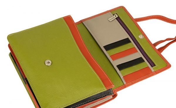 Franco Bonini - 19-070 Leather 2 sided Organiser Handbag - Orange/Multi-3