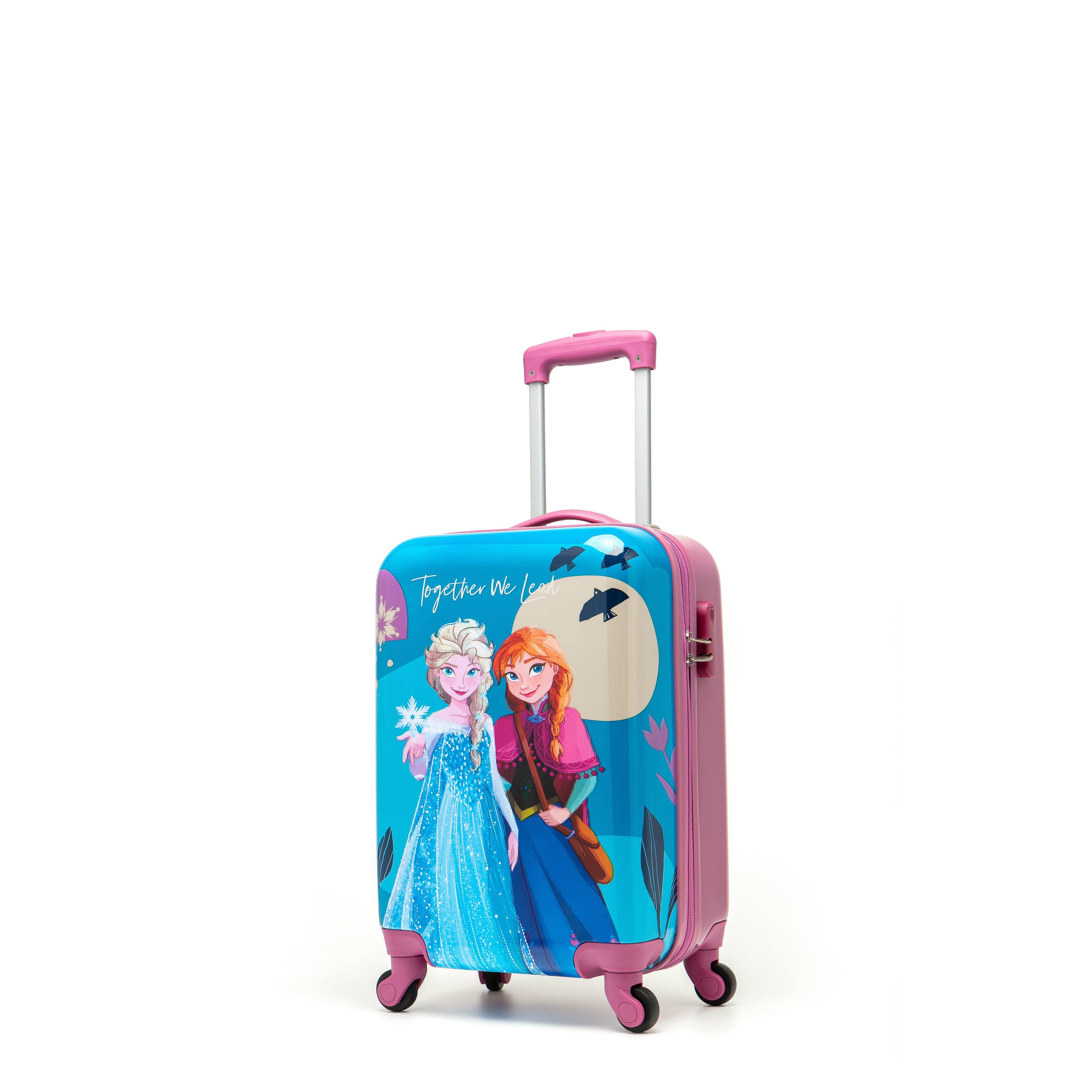 Disney - Frozen DIS206 19in Small 4 Wheel Hard Suitcase - Blue/Pink-3