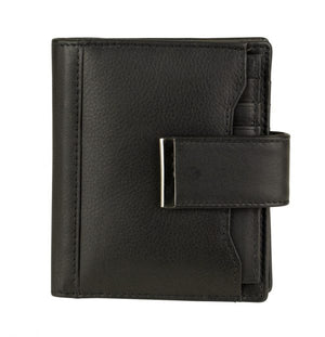 Franco Bonini 21-01 Black RFID Leather Wallet Removable Card Holder